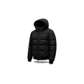 Project Moto BLACKOUT armoured motorcycle puffer jacket, three-quarter studio view