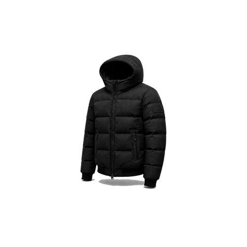 Project Moto BLACKOUT armoured motorcycle puffer jacket, three-quarter studio view