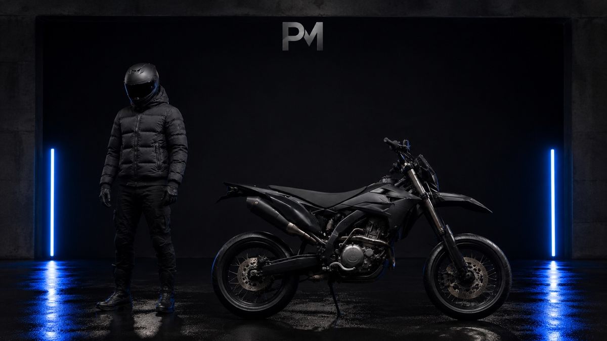 Project Moto BLACKOUT rider and supermoto studio campaign hero